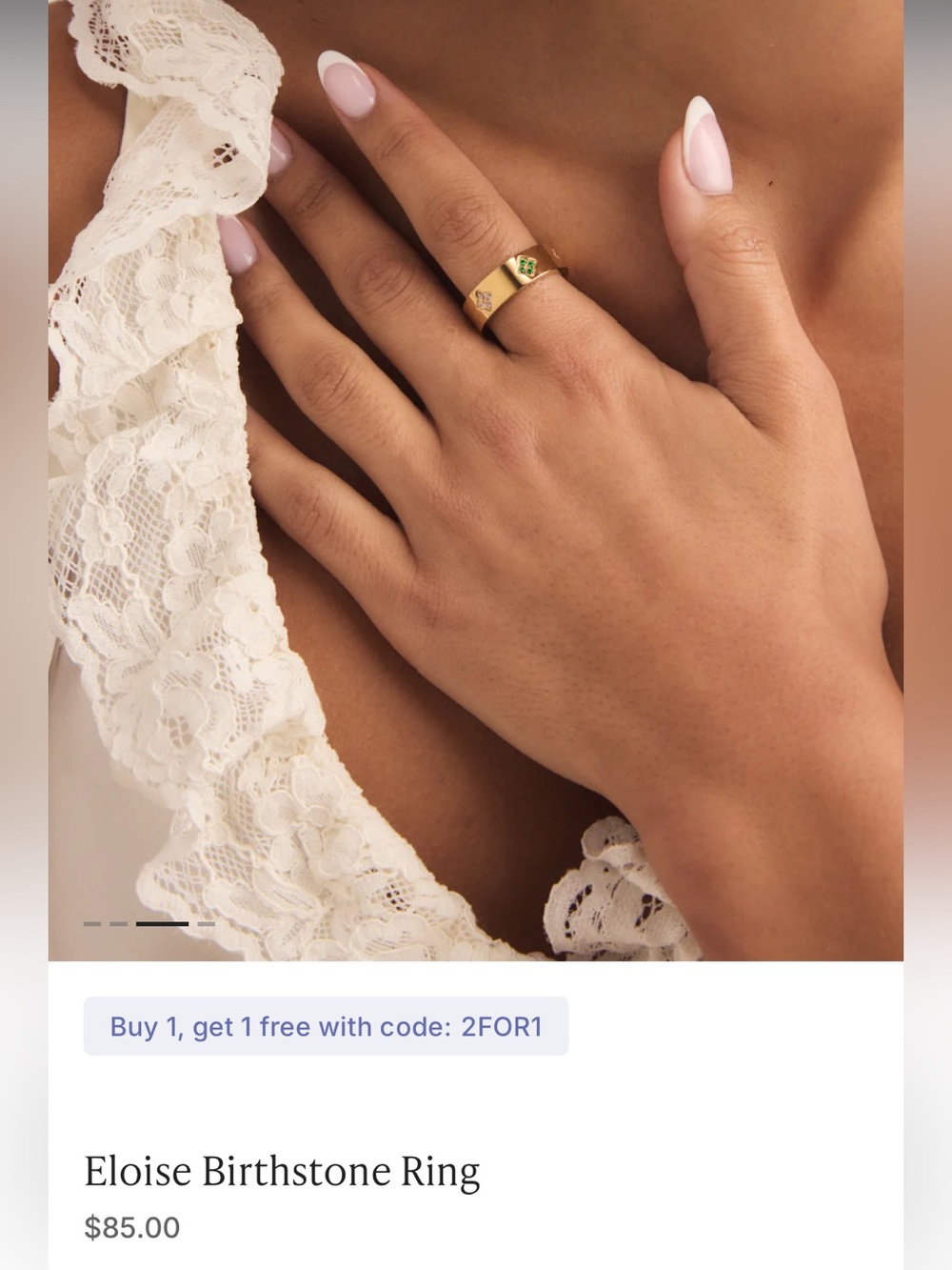 indigo lune gold plated/emerald ring bundle - Picture 5 of 12